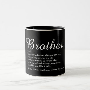 Tasse 2 Couleurs Script Modern Fun Cool Best Brother Définition 
