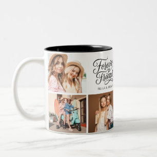 Tasse 2 Couleurs Script photo d'amie moderne BFF