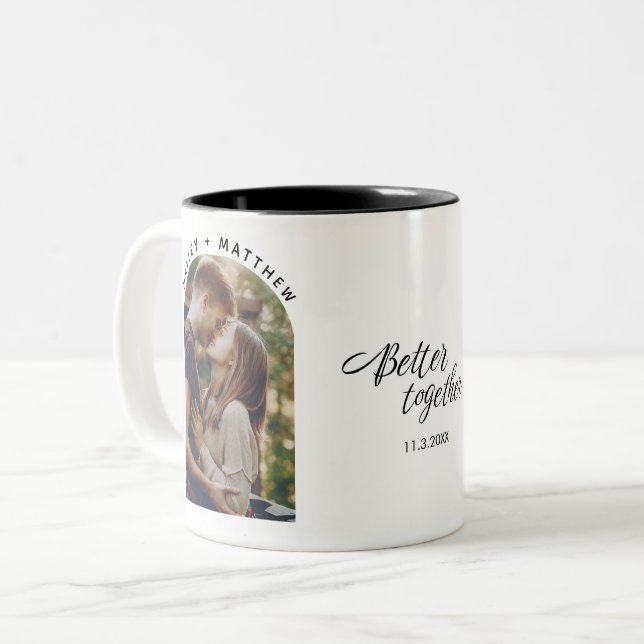 Tasse 2 Couleurs Script Photo Moderne Meilleur Ensemble (Devant gauche)