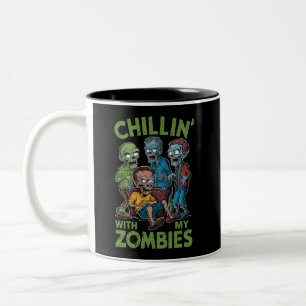 Tasse 2 Couleurs Se détendre avec mes zombies Halloween garçons enf