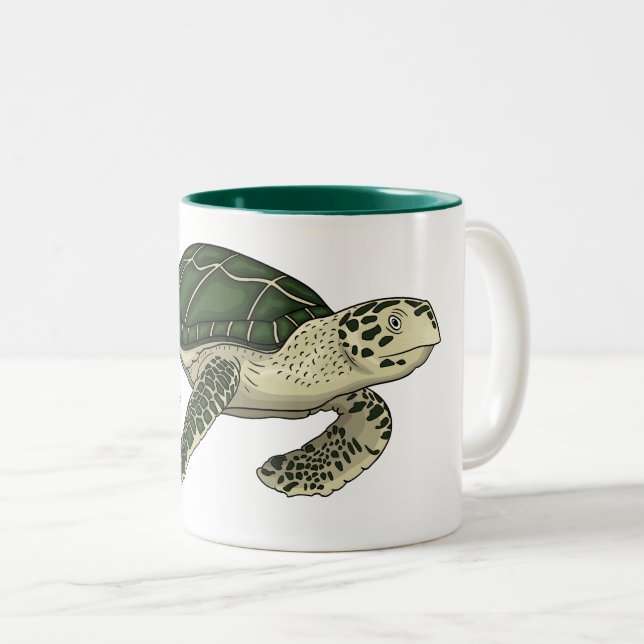 Tasse 2 Couleurs Sea turtle cartoon (Devant droit)