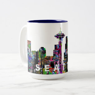 Tasse 2 Couleurs Seattle dans le graffiti