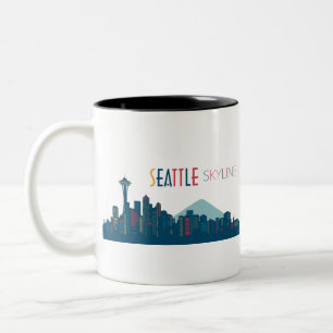 Tasse 2 Couleurs Seattle Skyline Blue