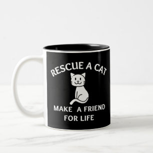 Tasse 2 Couleurs Secourir Un Chat Faire Un Ami Pour La Vie