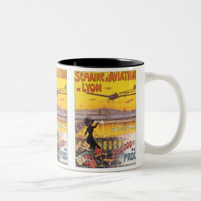 Tasse 2 Couleurs Semaine d'aviation de Lyon (Droit)