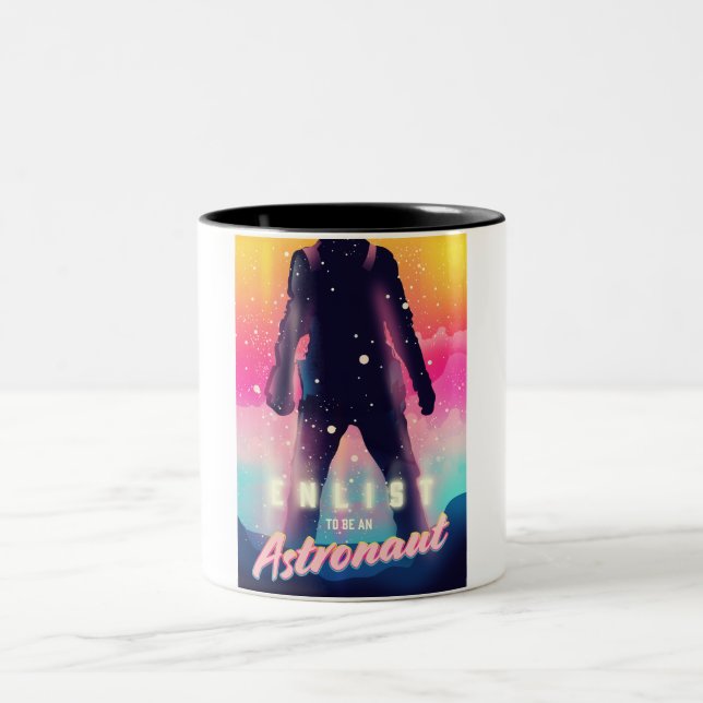 Tasse 2 Couleurs S'engager pour être un astronaute (Centre)