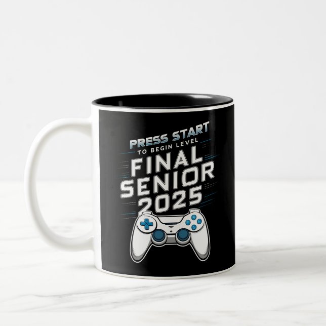 Tasse 2 Couleurs Senior 2025 Classe des Jeux Vidéo Gamer 2025 (Gauche)