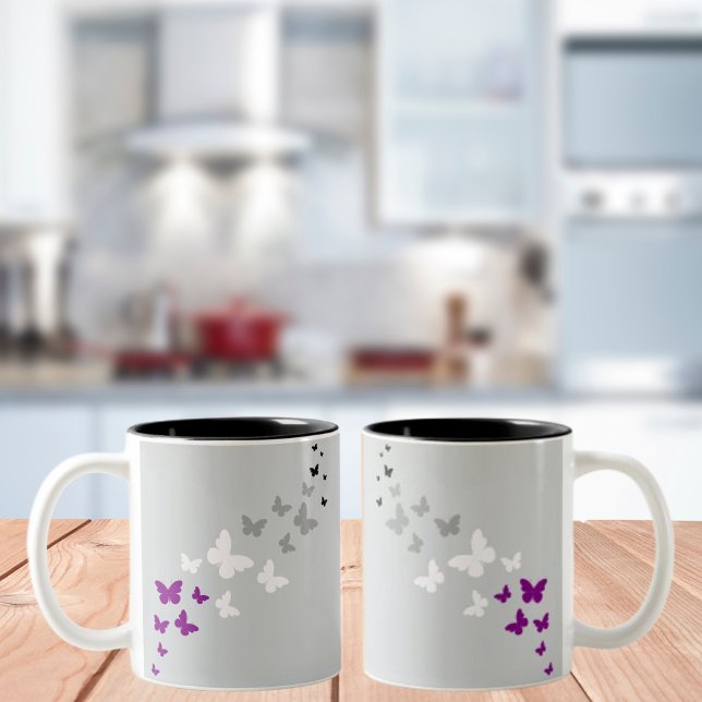 Tasse 2 Couleurs Sentier papillon de la fierté asexuée (Créateur téléchargé)