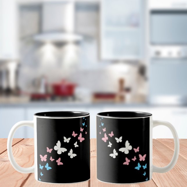 Tasse 2 Couleurs Sentier papillon de la fierté transgenre (Créateur téléchargé)