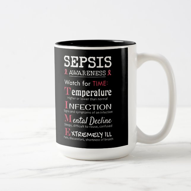 Tasse 2 Couleurs Sepsis Awareness Watch pour le guide TIME (Droit)