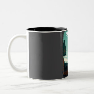 Tasse 2 Couleurs Sequoia Parc National Vintage Minimal Travel Poste