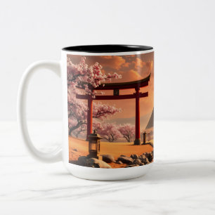 Tasse 2 Couleurs Sérénité au coucher du soleil : Portes de Torii et