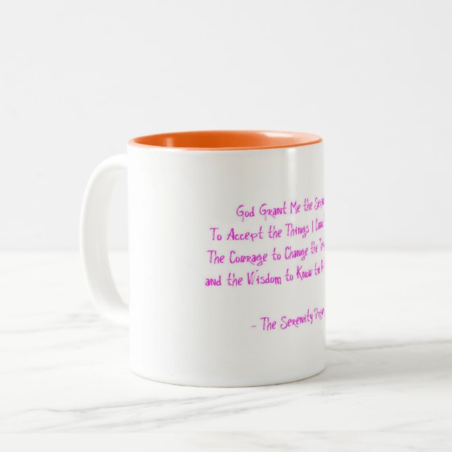 Tasse 2 Couleurs Sérénité Prière Récupération Foi Espoir Sagesse Ro (Devant gauche)