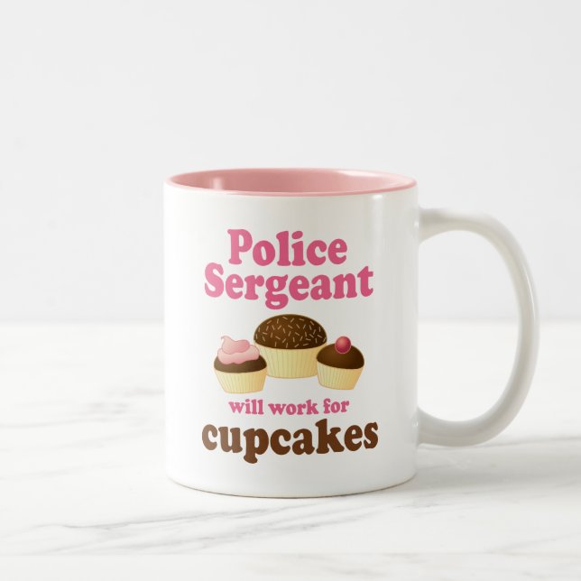 Tasse 2 Couleurs Sergent de police drôle (Droit)