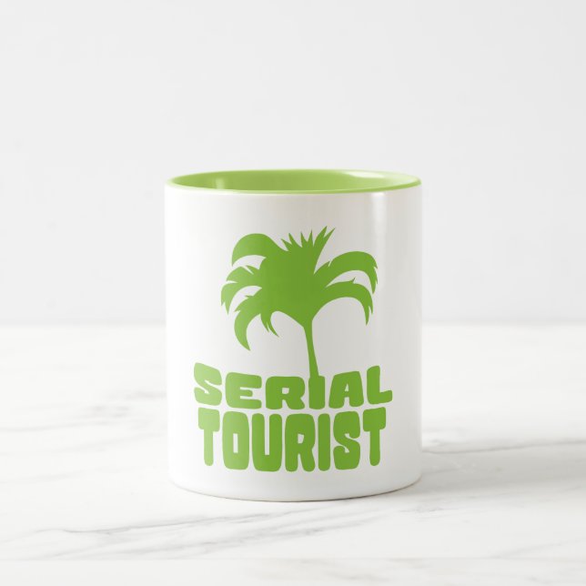 Tasse 2 Couleurs serial tourist citation palmier humour 8 (Centre)