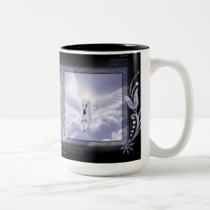 Tasse 2 Couleurs Série d'étiquette de licorne de vol