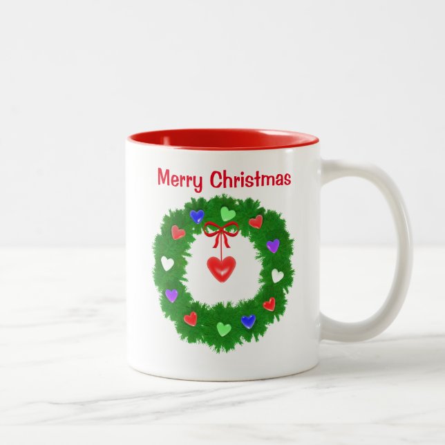Tasse 2 Couleurs Serment de coeur de Noël (Droit)