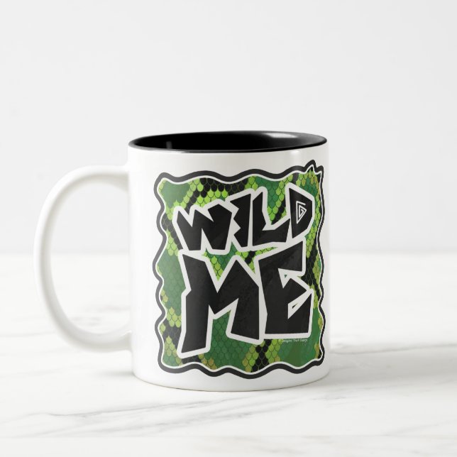 Tasse 2 Couleurs Serpent Wild Me noir et vert impression (Gauche)