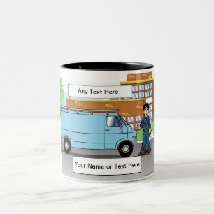 Tasse 2 Couleurs Service Van Blue, entrepreneur - Cartographie masc