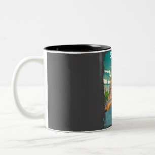 Tasse 2 Couleurs Séville Espagne Vintage Minimal Rétro Affiche de v