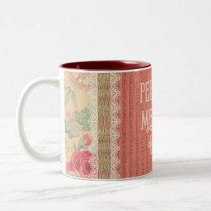 Tasse 2 Couleurs Shabby Chic Lace Floral Personnalisé