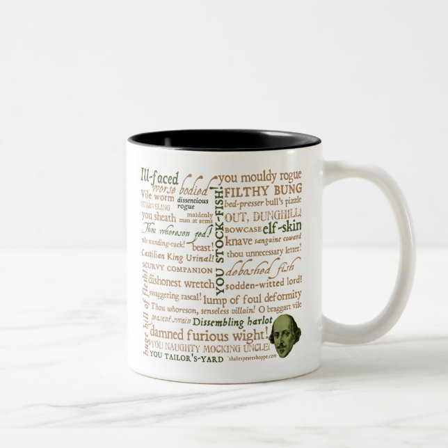 Tasse 2 Couleurs Shakespeare insulte la collection (Droit)