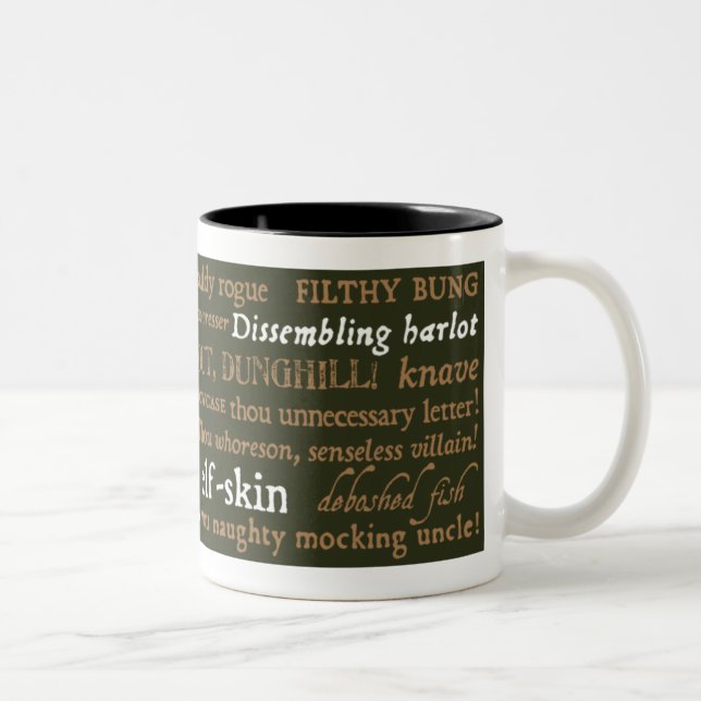 Tasse 2 Couleurs Shakespeare insulte la collection (Droit)