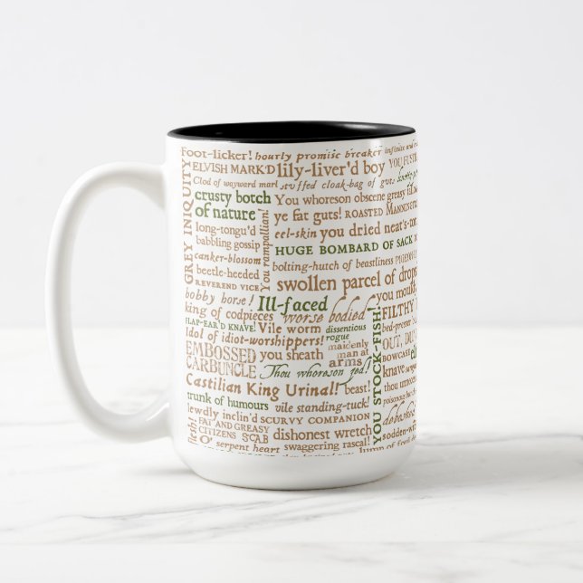 Tasse 2 Couleurs Shakespeare Insults Collection (Gauche)