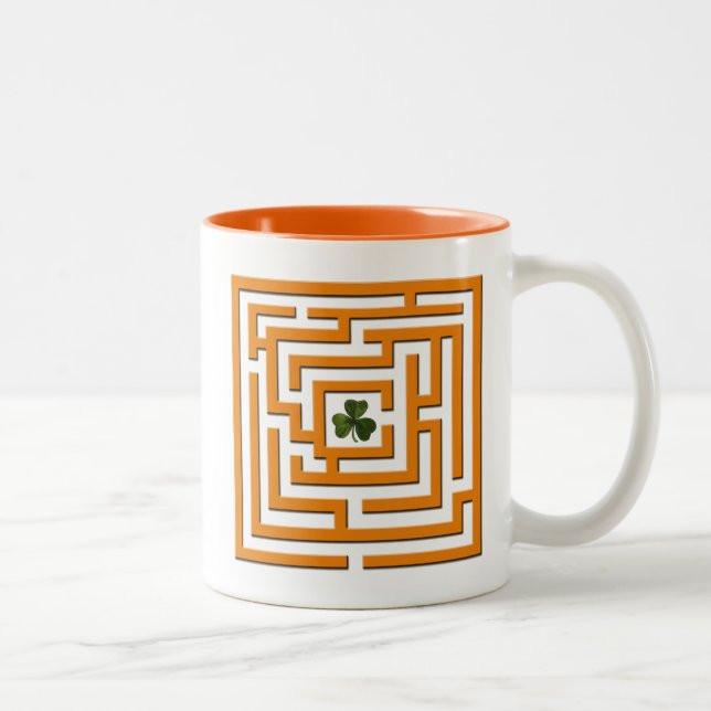 Tasse 2 Couleurs Shamrock dans le défi orange de labyrinthe (Droit)