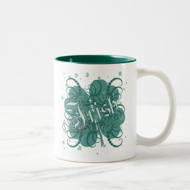 Tasse 2 Couleurs Shamrock irlandais (Droit)