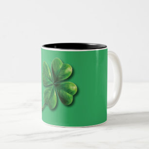 Tasse 2 Couleurs Shamrock irlandais vert moderne