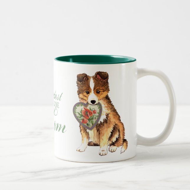Tasse 2 Couleurs Sheltie Heart (Droit)