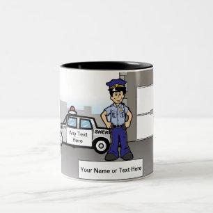 Tasse 2 Couleurs Sheriff adjoint - Dessin masculin par PrintedPerfe