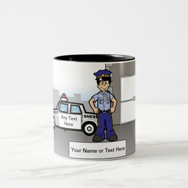 Tasse 2 Couleurs Sheriff adjoint - Dessin masculin par PrintedPerfe (Centre)