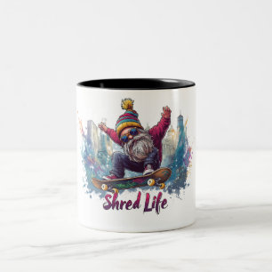 Tasse 2 Couleurs Shred Life - Cool Skateboard Gnome