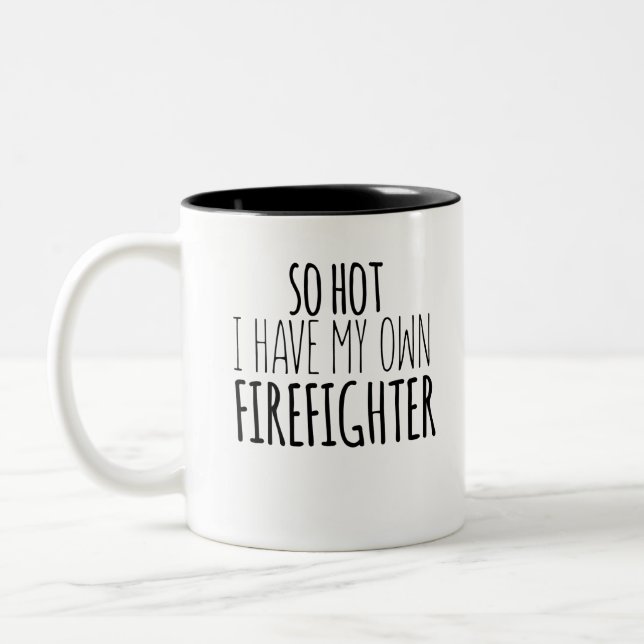 Tasse 2 Couleurs Si Chaud que j'ai mon propre pompier (Gauche)