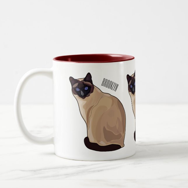 Tasse 2 Couleurs Siamese cat cartoon (Gauche)