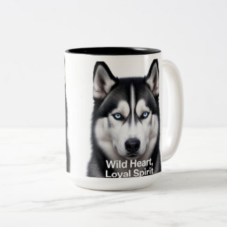 Tasse 2 Couleurs Siberian Husky Wild Heart Loyal Spirit Two-Tone Mu