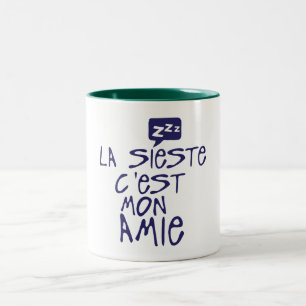 Tasse 2 Couleurs sieste est mon ami citation bulle