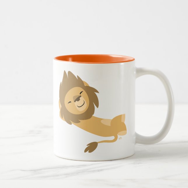 Tasse 2 Couleurs Sieste ! Lion de dessin animé mignon (Droit)
