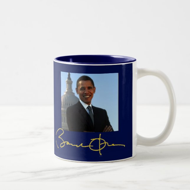 Tasse 2 Couleurs Signature du Président Barack Obama (Droit)