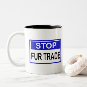 Tasse 2 Couleurs Signe bleu Stop Commerce Fourrure