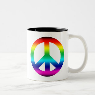 Tasse 2 Couleurs Signe de paix arc-en-ciel