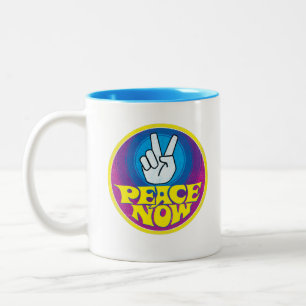 Tasse 2 Couleurs Signe de paix groovy rétro style hippie