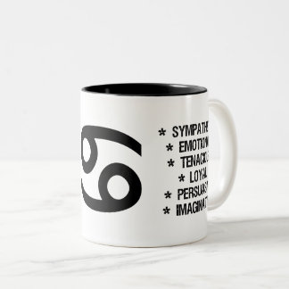 Tasse 2 Couleurs Signe de zodiaque de Cancer ("le crabe courageux")