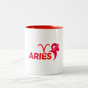 Tasse 2 Couleurs Signe du zodiaque Bélier minimaliste Graphique Ast