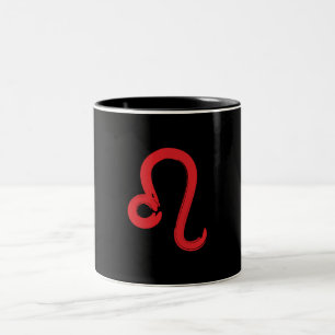 Tasse 2 Couleurs Signe du zodiaque LEO rouge Anniversaire juillet a