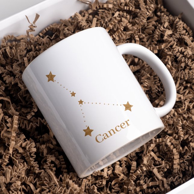 Tasse 2 Couleurs Signe du zodiaque moderne or Cancer | Élément Eau (Créateur téléchargé)