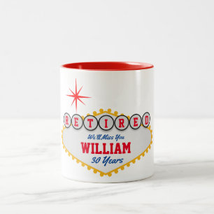 Tasse 2 Couleurs Signe style Las Vegas Retraité Personnaliser