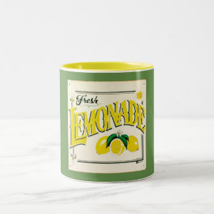 Tasse 2 Couleurs signe vintage citron jaune vert